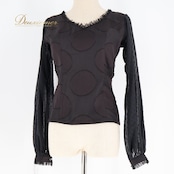 フラメンコ 衣装 ソニアジョーンズ SONIA JOHNES トップス ブラウス 黒 長袖 ダンス パーティ 発表会 水玉 ドット ブラック系 フェミニン モダン スタイリッシュ おしゃれ かわいい フォーマル レディース 高級感