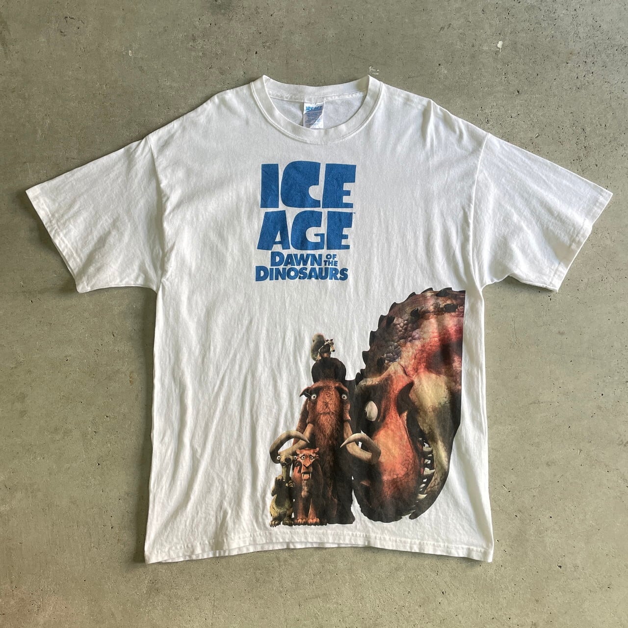 00年代 ICE AGE3 DAWN OF THE DINOSAURS プリントTシャツ メンズL 古着 