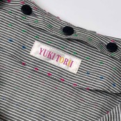 YUKITORI ユキトリイ スイス製生地 ドット風 ボーダー デザイン 半袖シャツ ブラウス 11/グレー レディース 襟取り外し可
