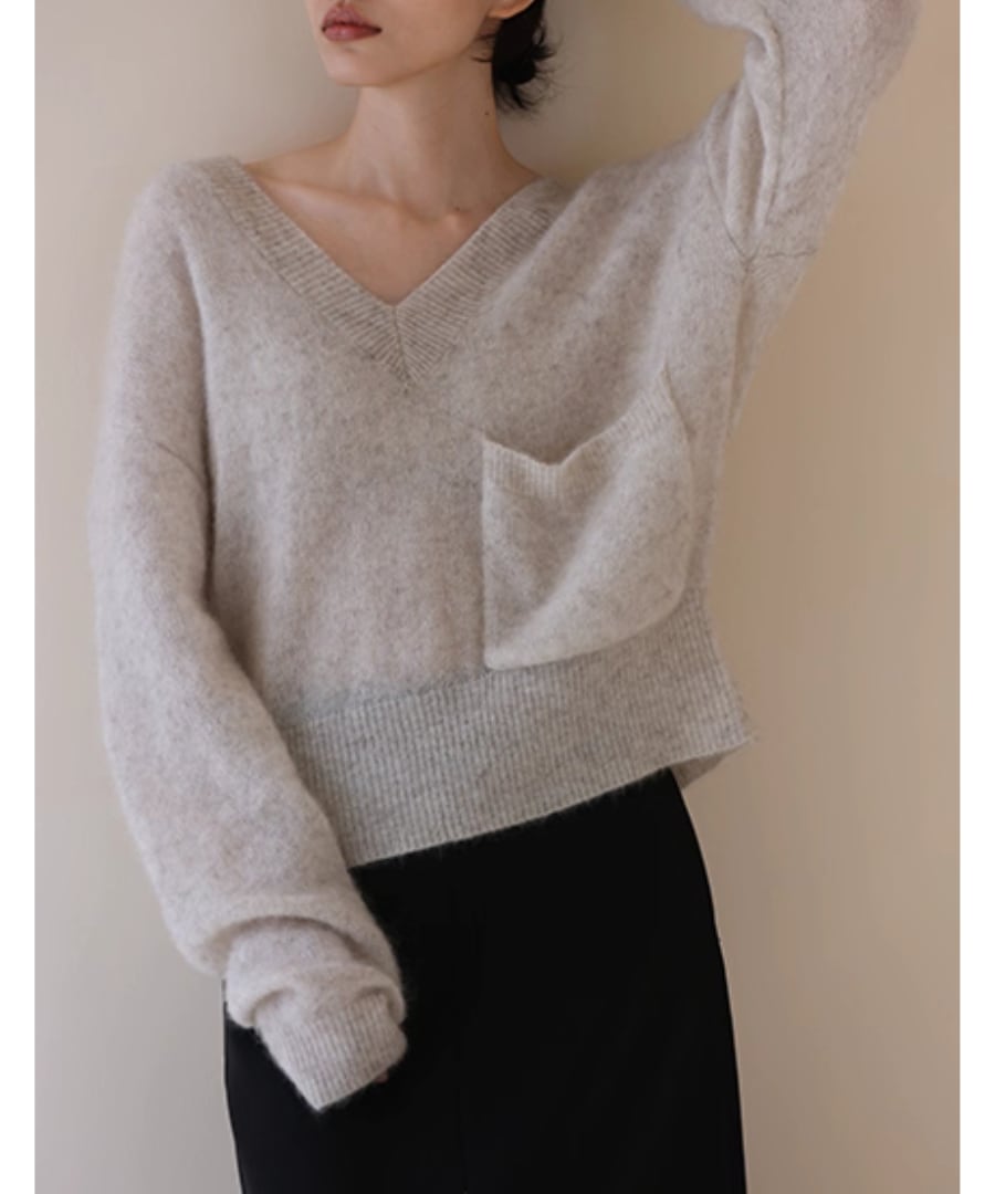 モヘアウール◆Vネックセーター【t-10510】