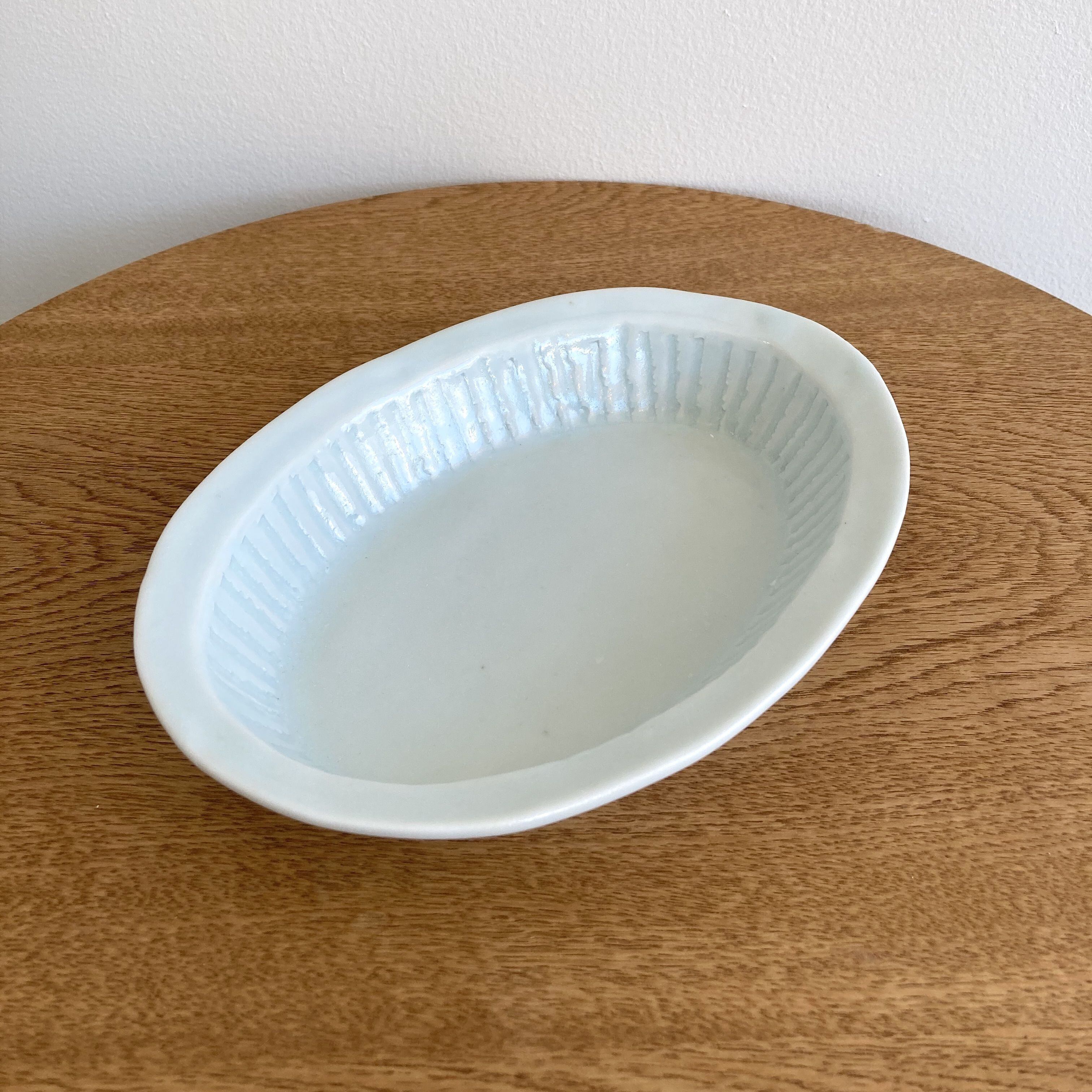 しのぎ楕円鉢 (深) / 砂田 政美