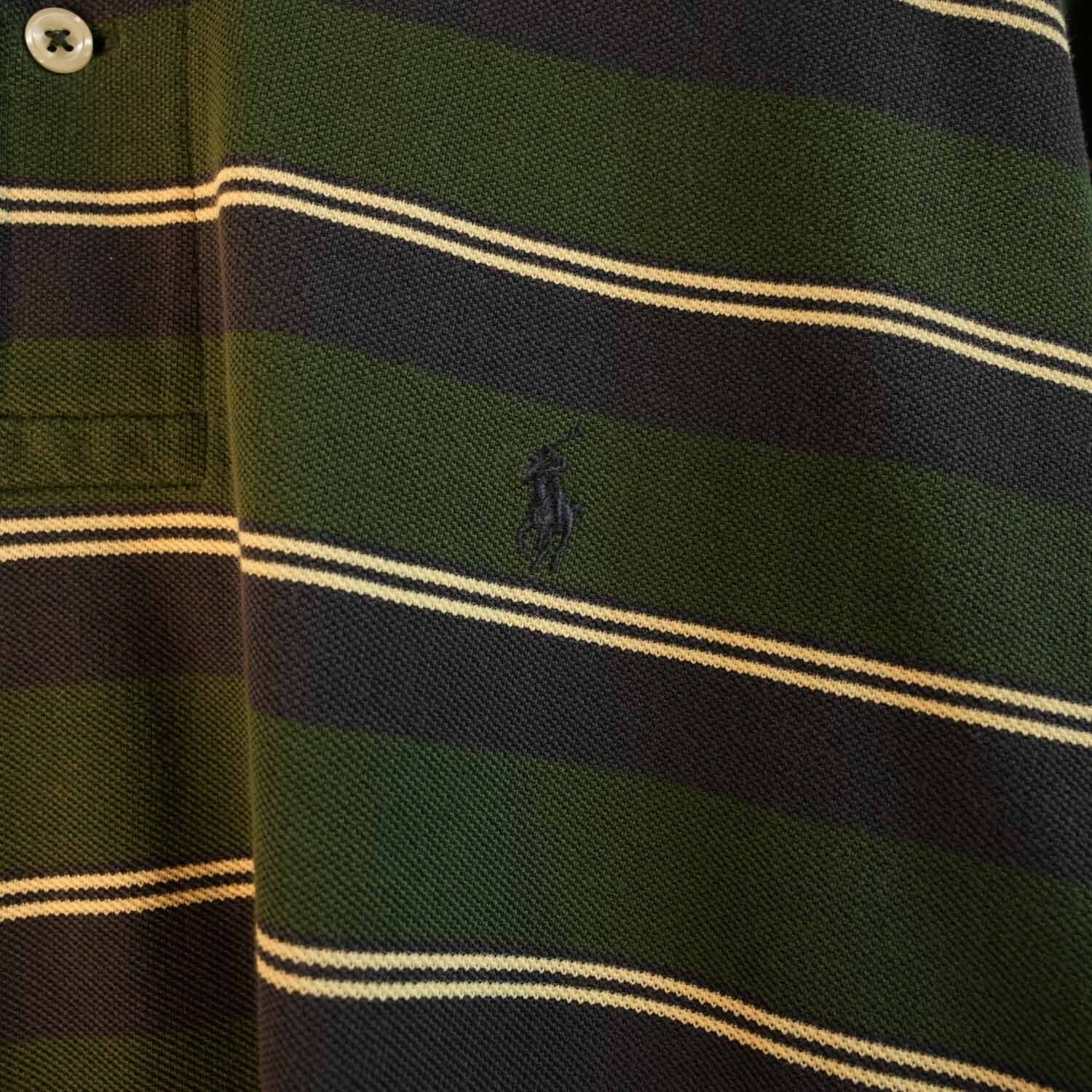 Polo by Ralph Lauren 90s〜00s ボーダー ラガーシャツ XL コットン
