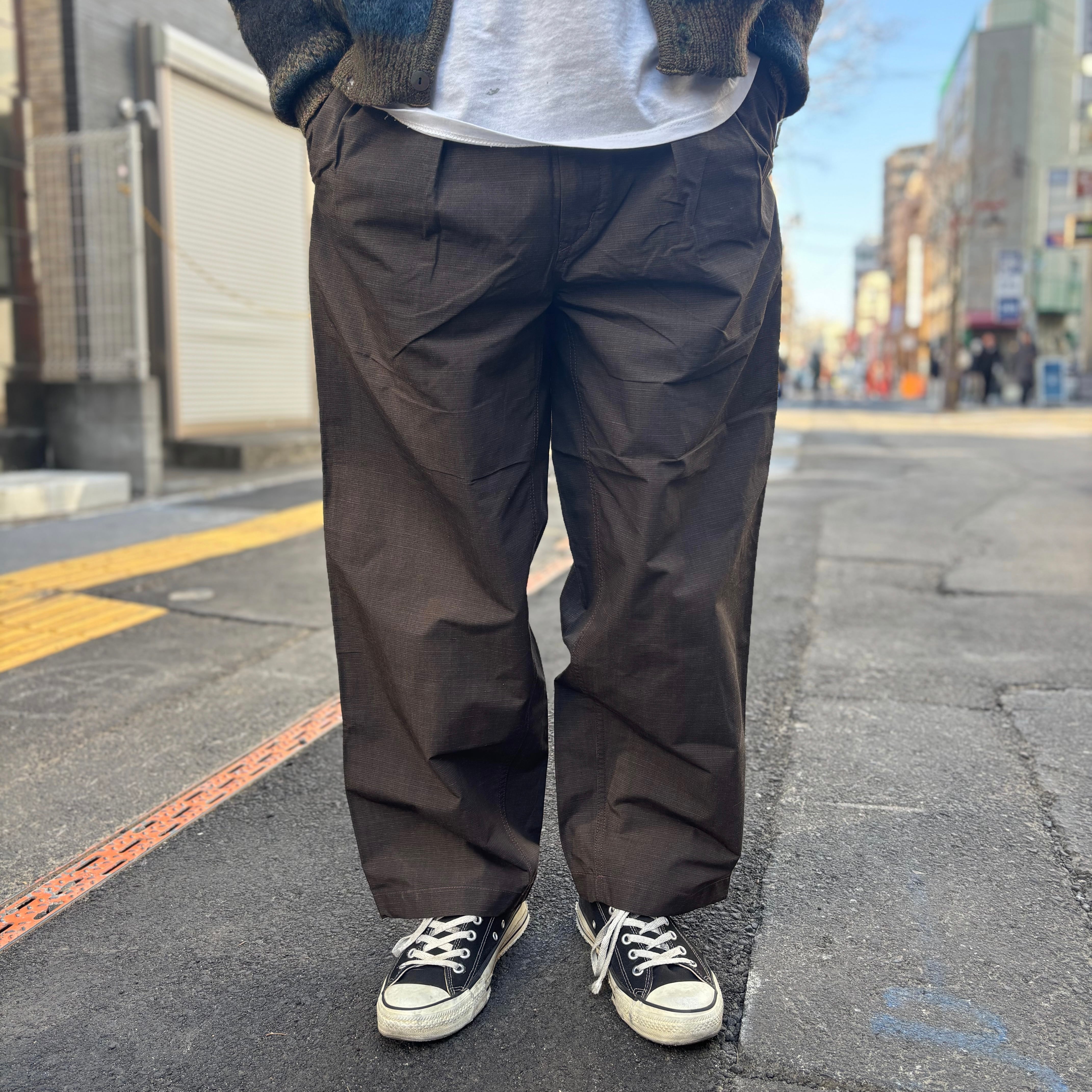 NOROLL THICKWALK N.WEATHER PANTS - DARKEST BROWN / ノーロール