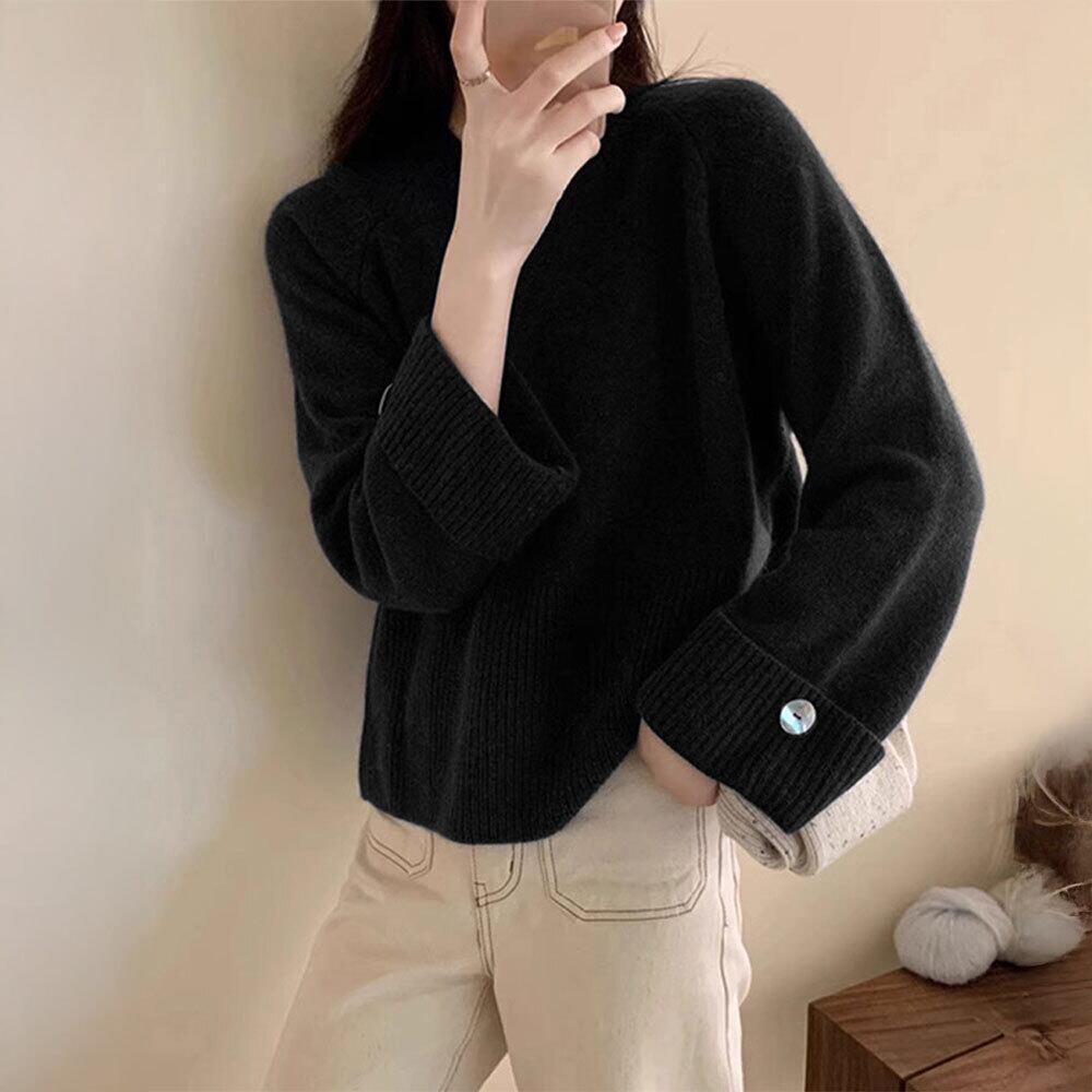 ワイドスリーブ ニット セーター レディース 春秋冬 韓国 長袖 トップス おしゃれ シンプル 大人 きれいめ カジュアル プルオーバー 無地 大人可愛い 大人女子