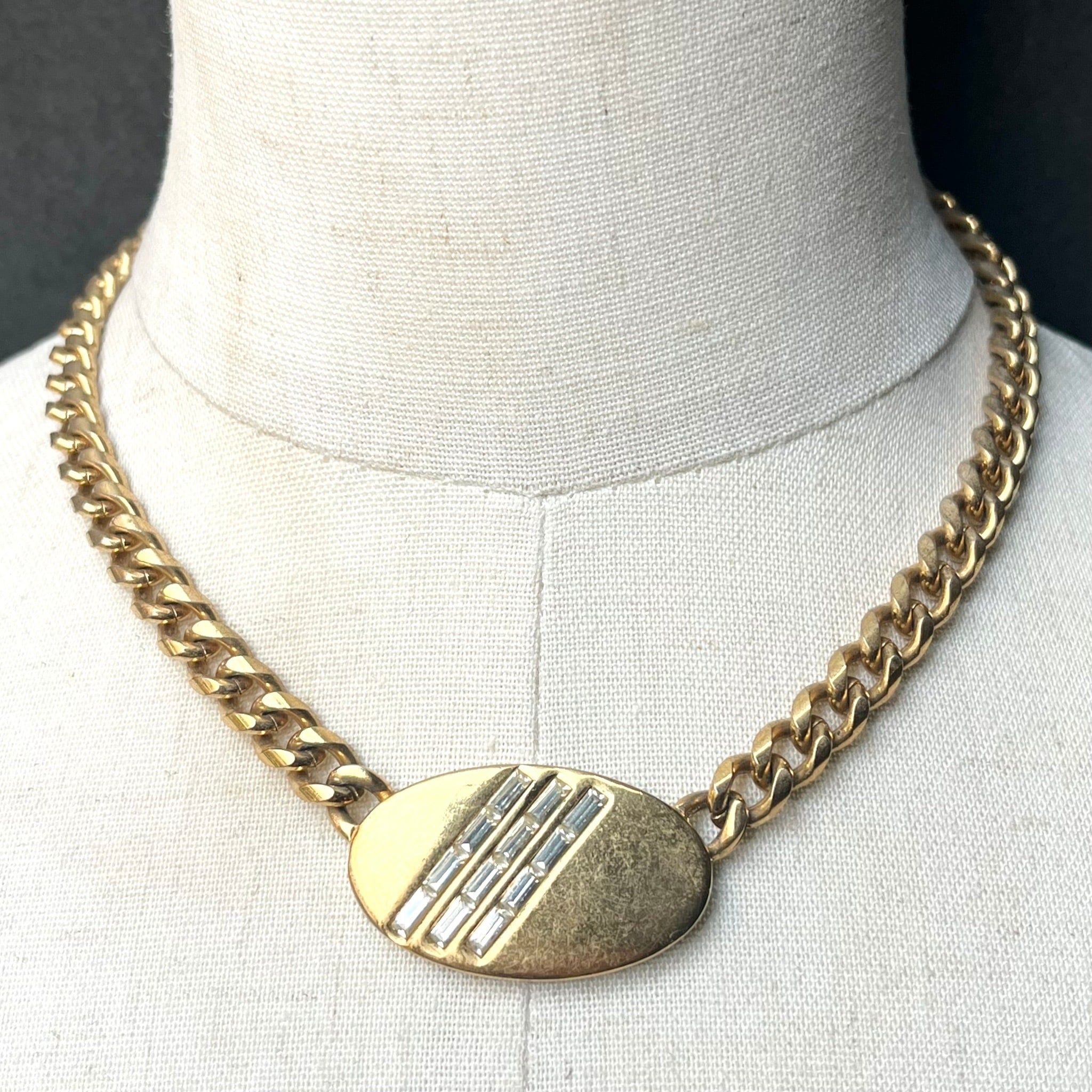 GIVENCHY GOLD PLATE CURB CHAIN NECKLACE/ゴールド/ネックレス