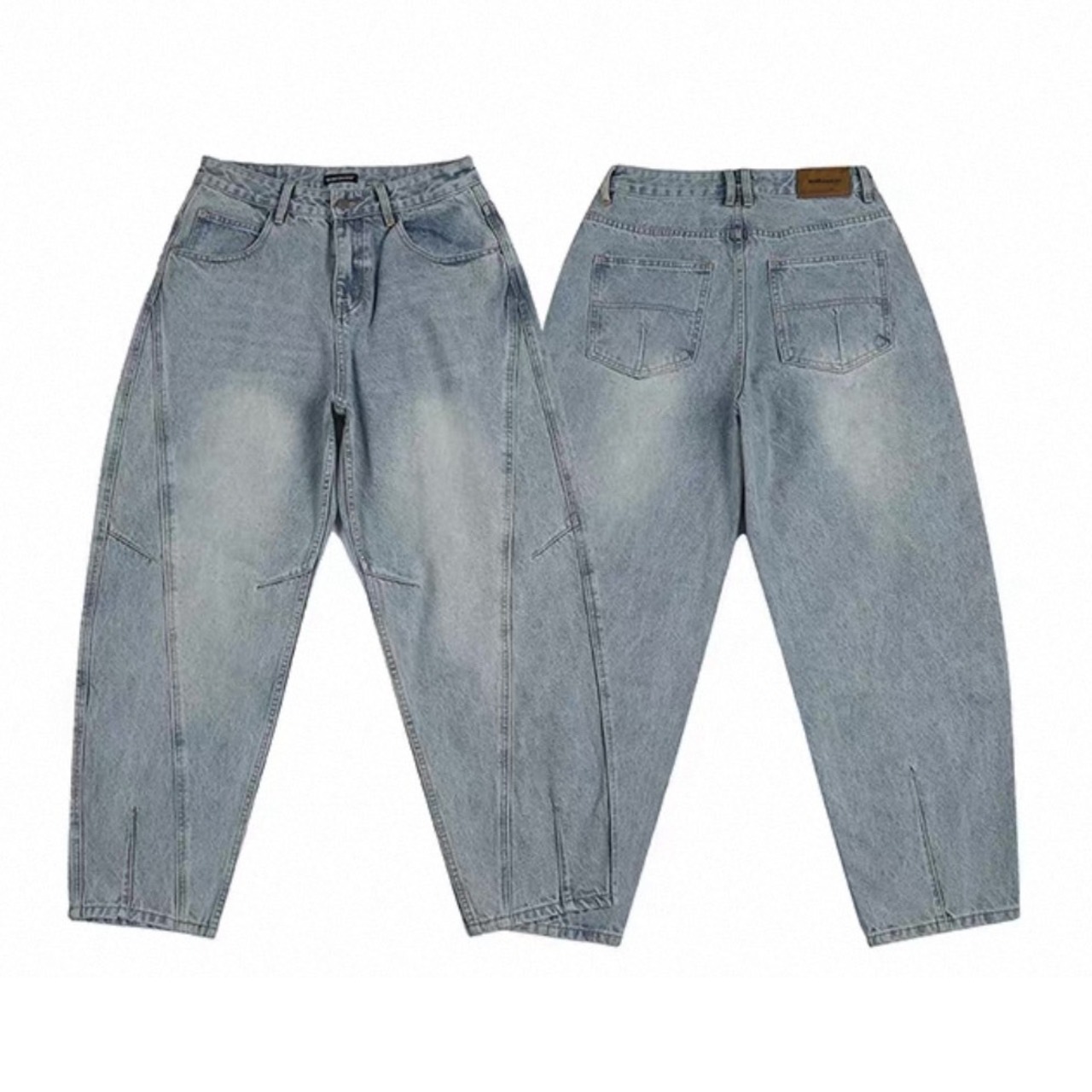 Wide fit denim jogger pants 1248 - 6