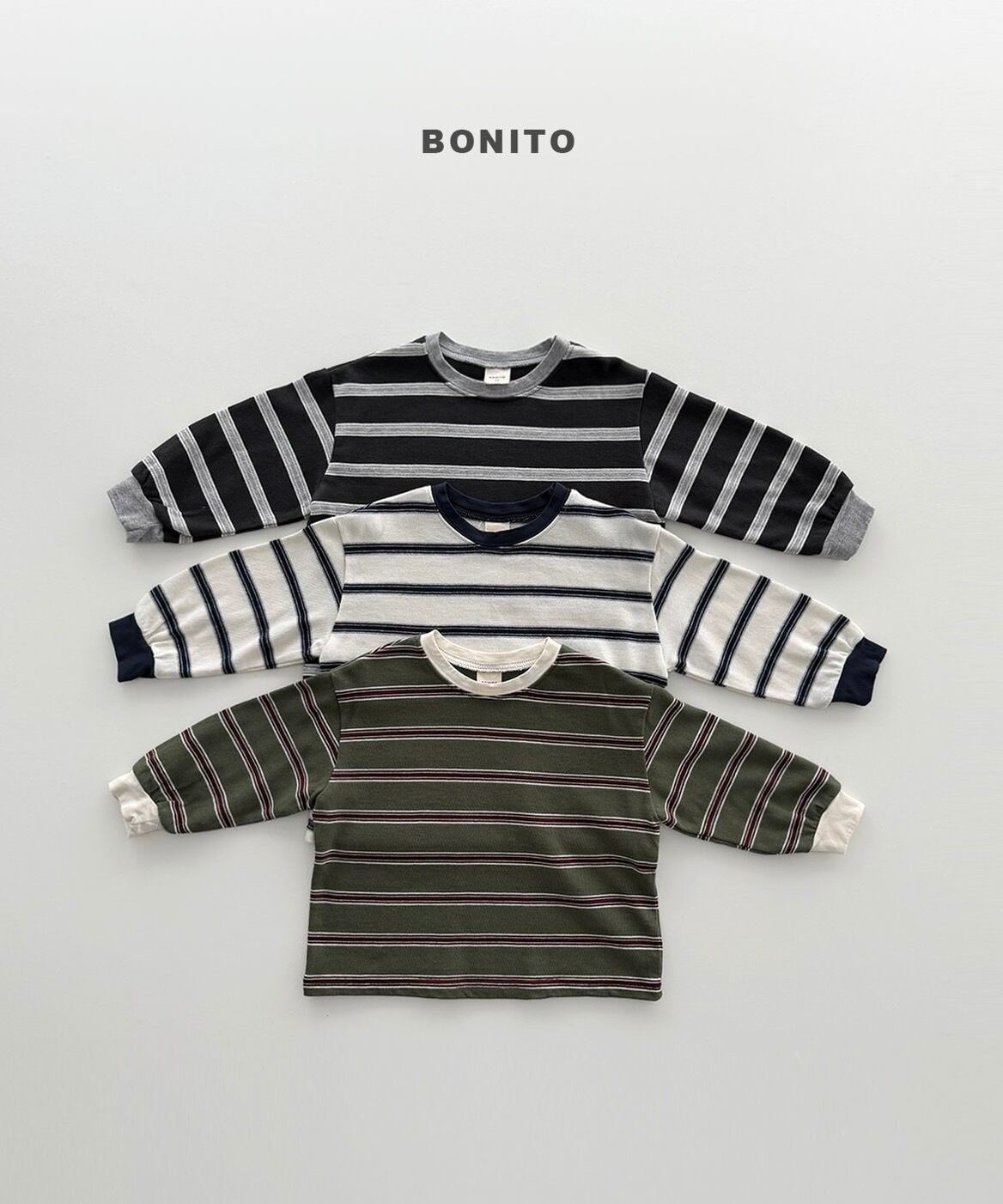 【予約/送料無料】bonito / ストライプシボリT