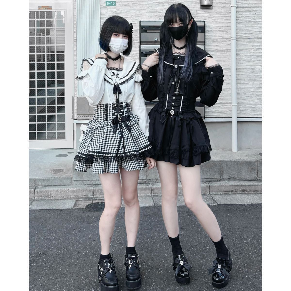 地雷系ハートチャームチョーカーパールリボントップス | Maiden's Rêve