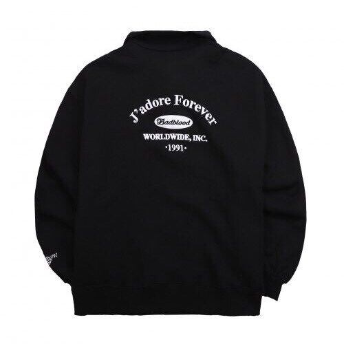 BADBLOOD] CLASSIC LOGO POLO SWEATSHIRTS IN BLACK 正規品 韓国