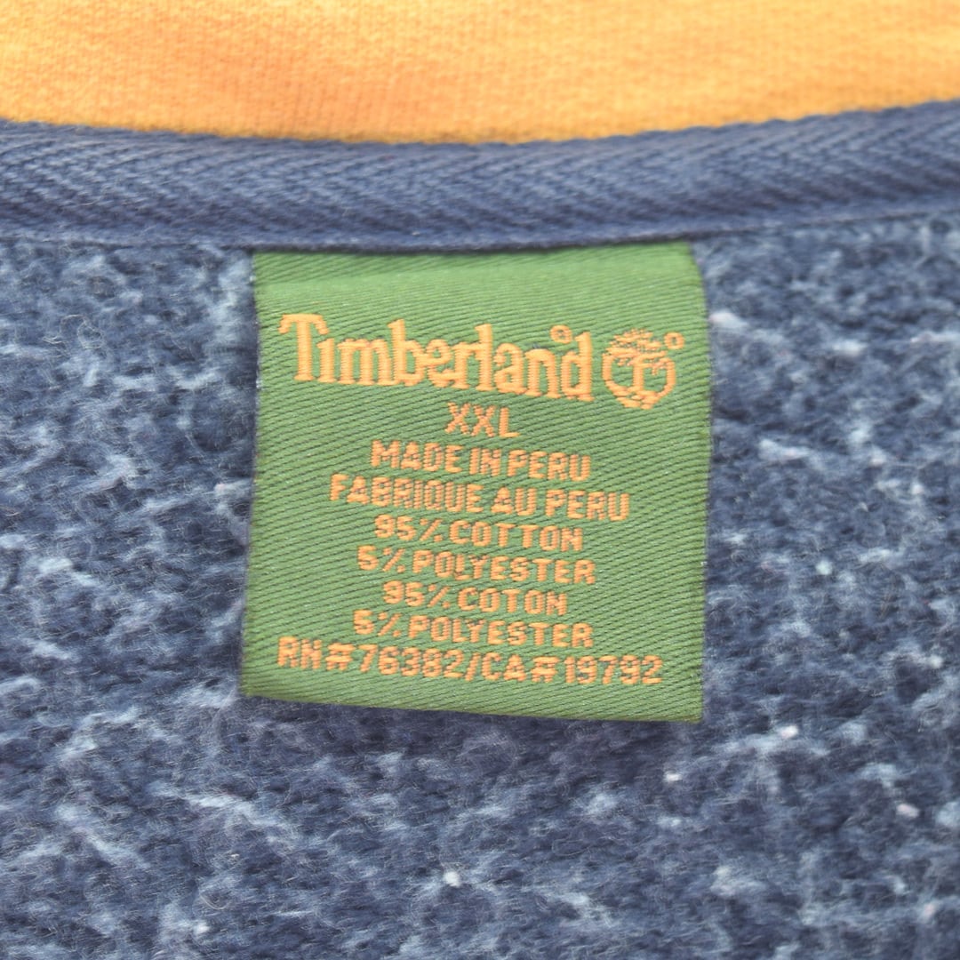 ティンバーランド 厚手 スウェットパーカー 紺黄 ネイビー フルジップ