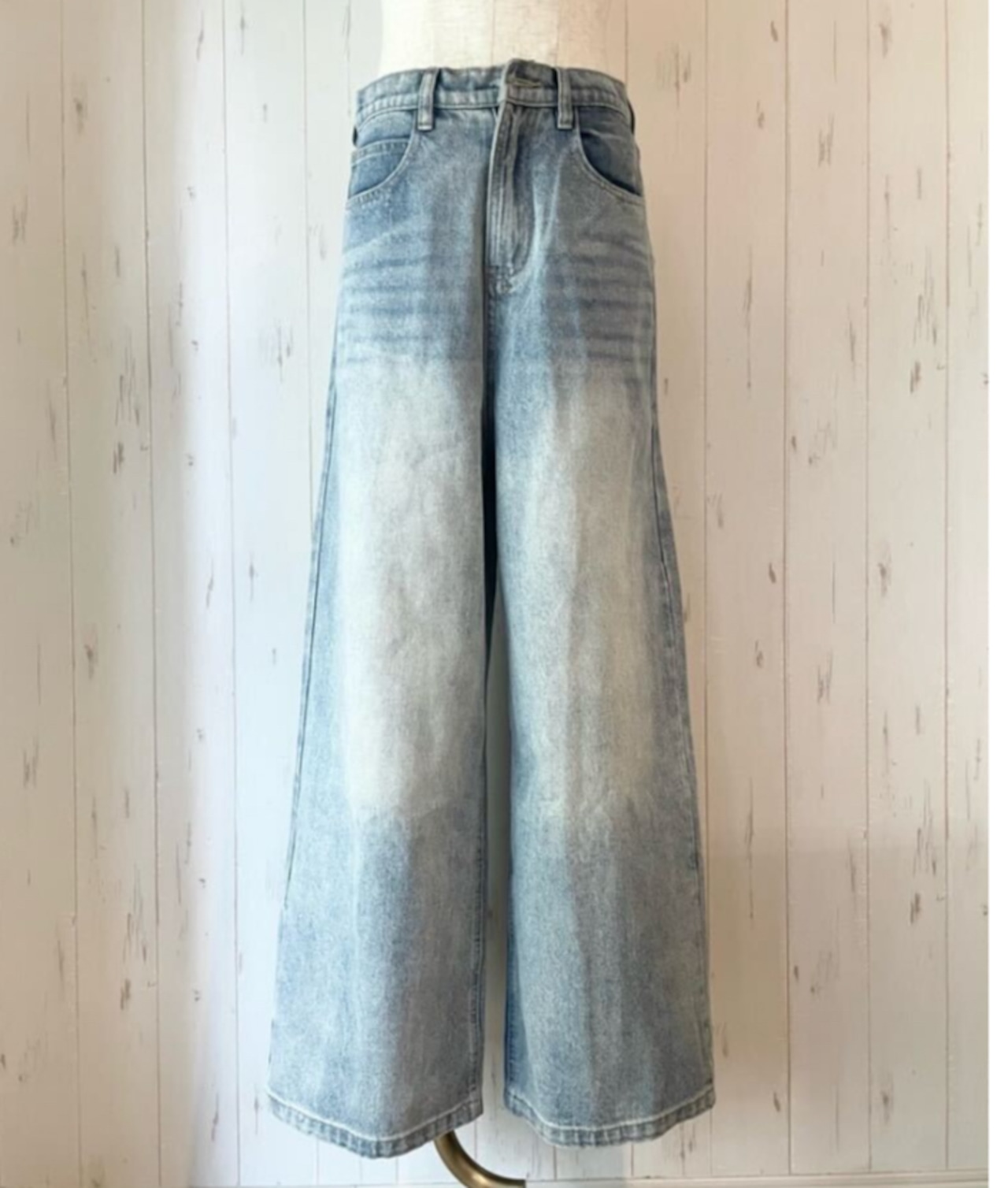 ルスポレ ブラシワイドデニムパンツ