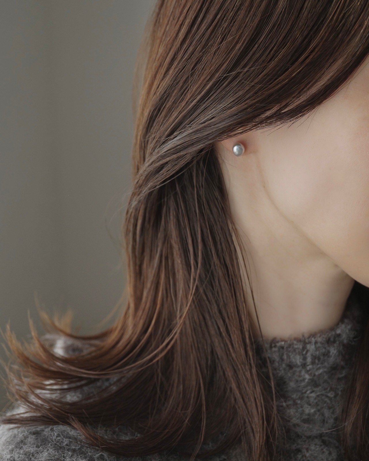 Ennui パールピアス-Gray／K14GF