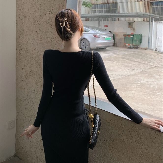 ミニ丈ワンピース タイトワンピース 長袖 セクシー きれいめ8m0 最大10