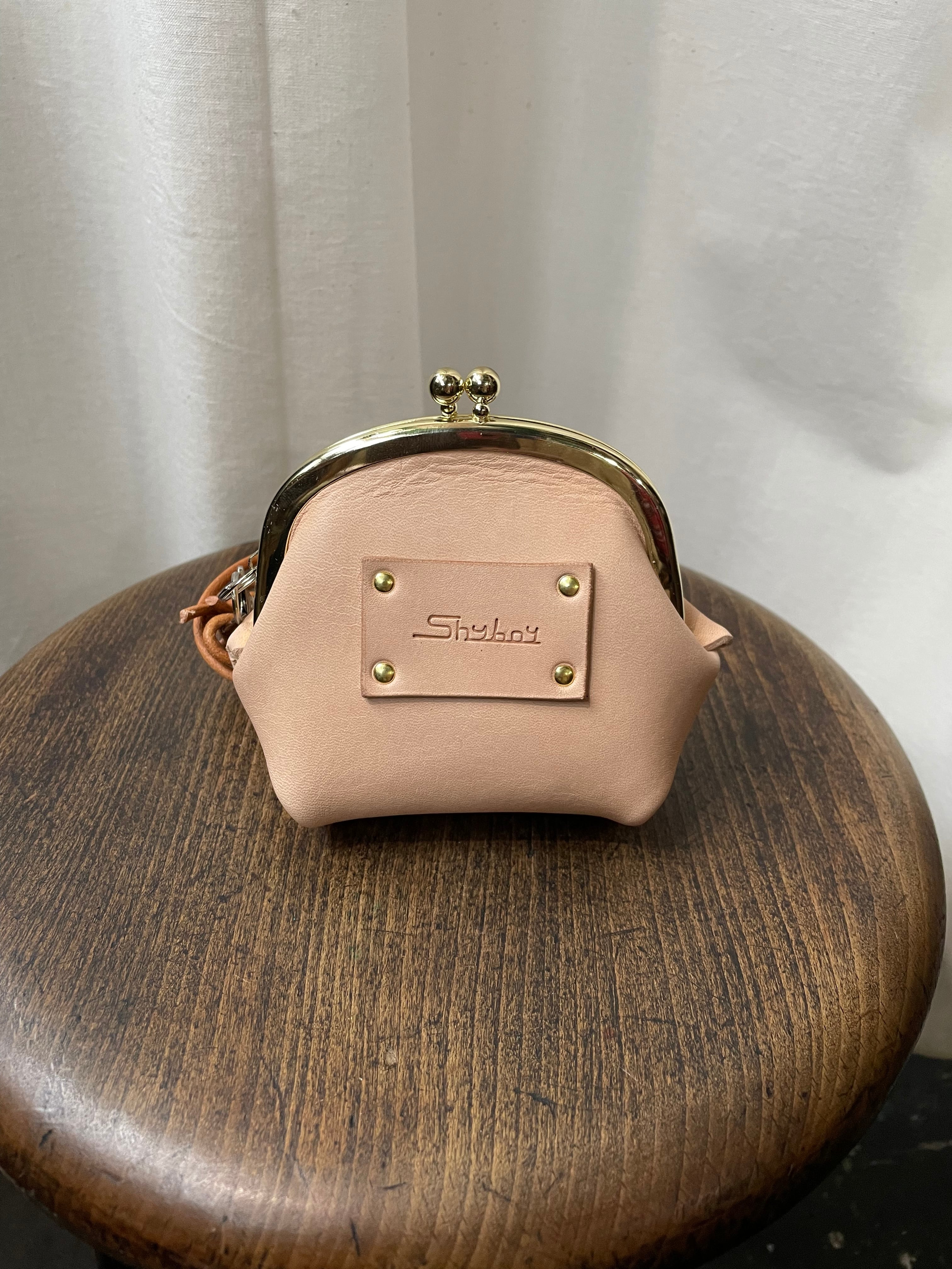 ハンドメイド くし型がまぐち 本革 レザー