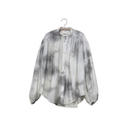 BLOUSE 082-3【沖縄炭、土ムラ染め×綿シルクギャザーブラウス】