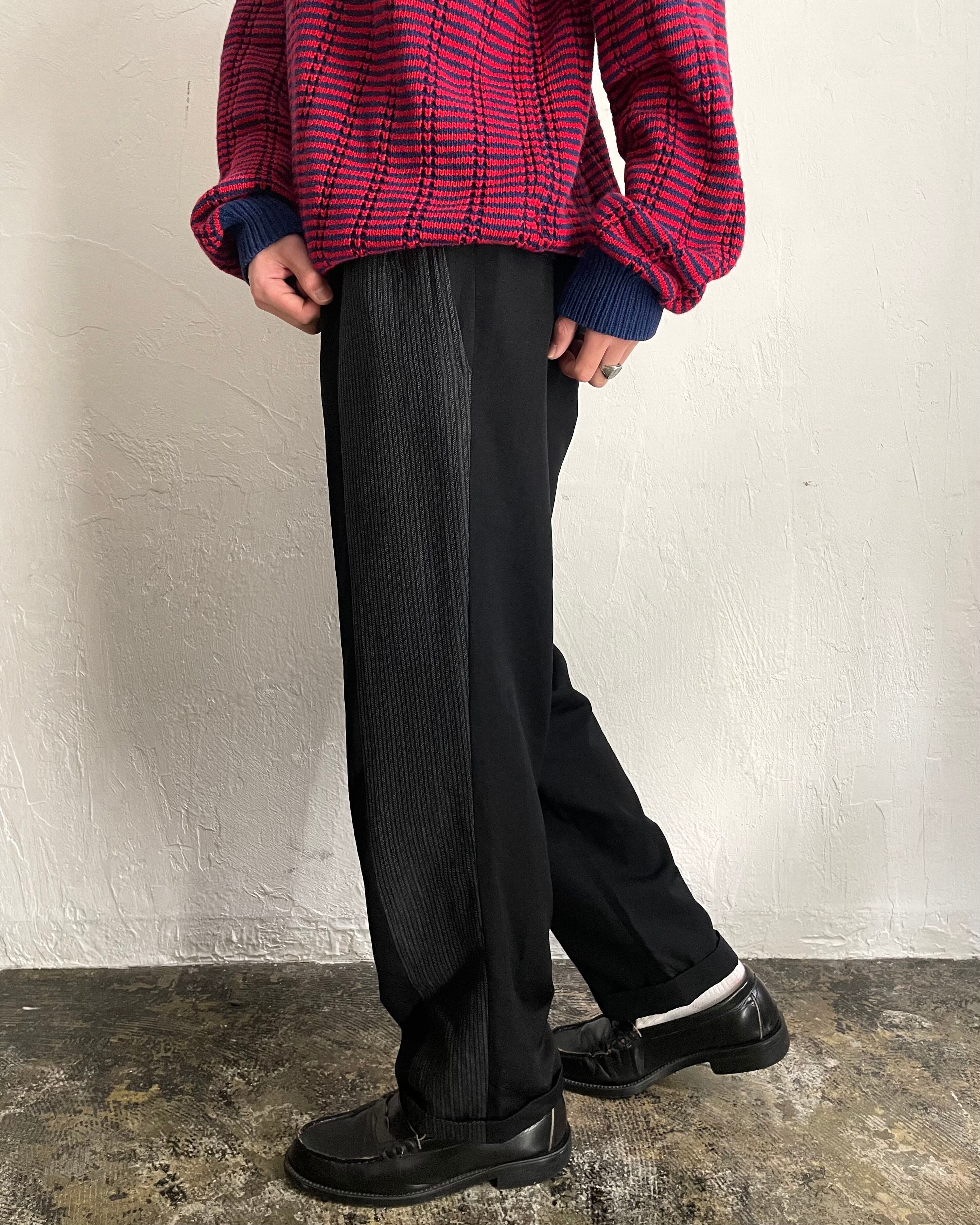 09AW COMME des GARCONS HOMME Switching Design Wool Slacks