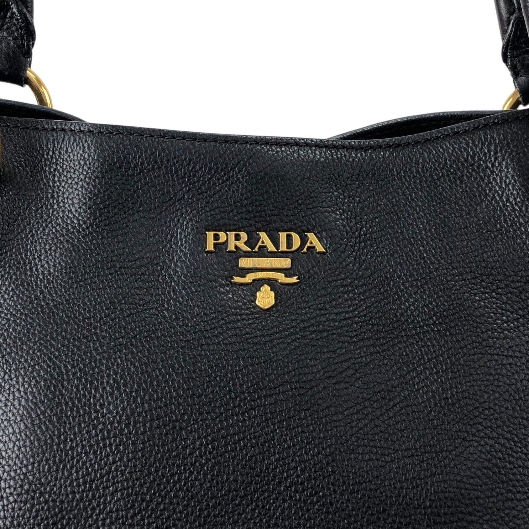 PRADA プラダ トートバッグ ブラック ロゴ レザー vintage