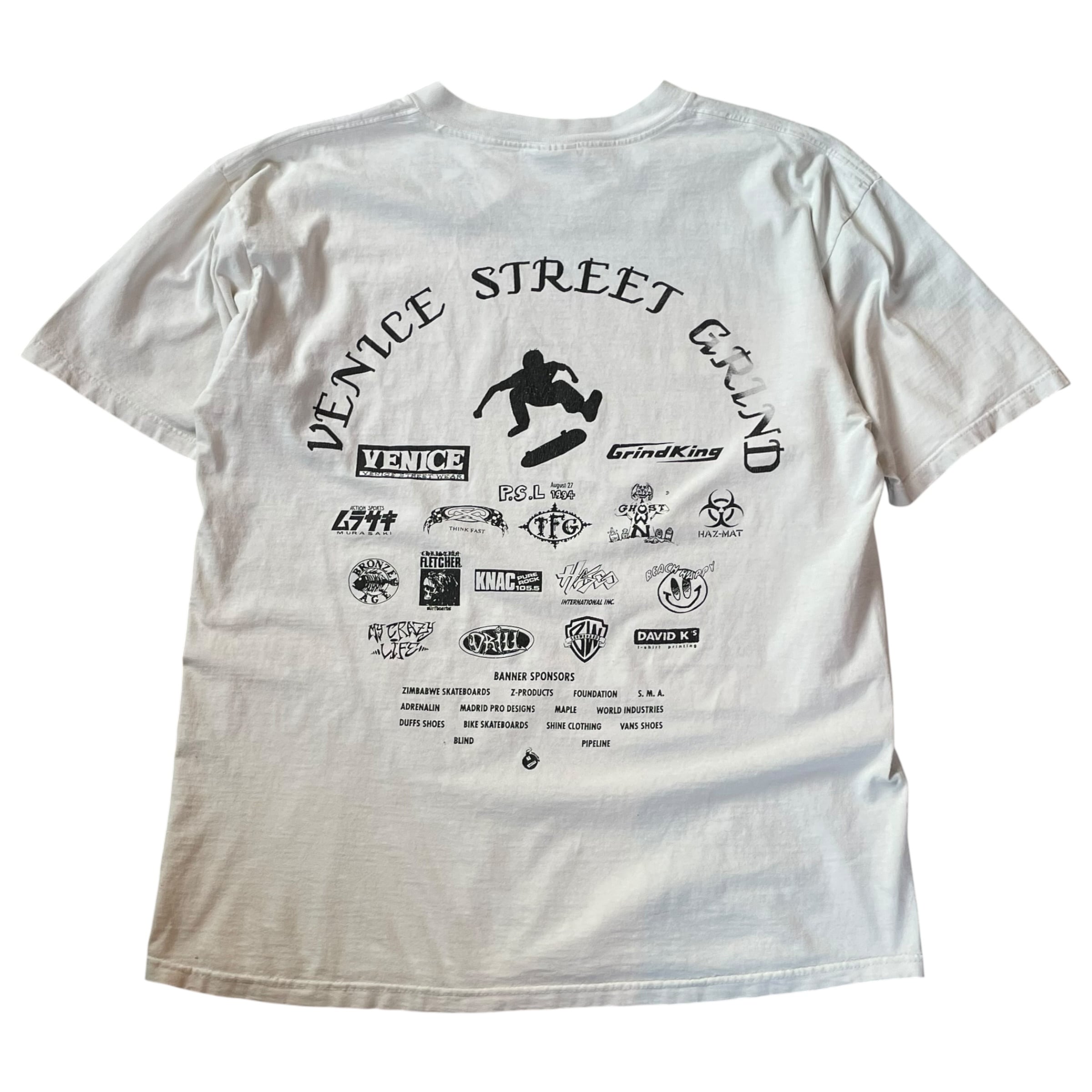 1994s VENICE STREET GRIND "Sponsor Logo" T-shirt
