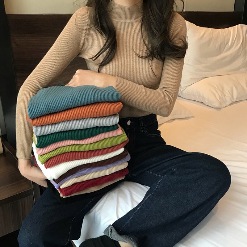 スプリングシャツ レッド薄手セーター トップス ロング 春物 試着室18672711687