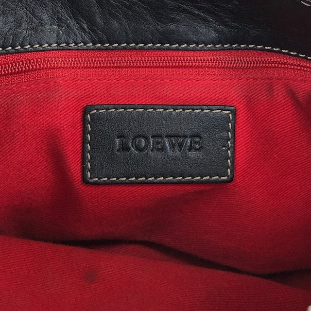 LOEWE ロエベ ショルダーバッグ ブラック アナグラム ステッチ レザー vintage ヴィンテージ オールド ugpzsh