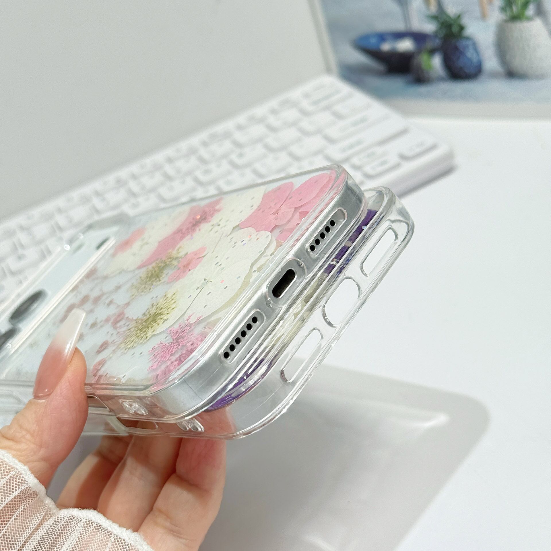 押し花3 ドライフラワー 花柄 北欧 iPhoneケース 手帳型 スマホケース 