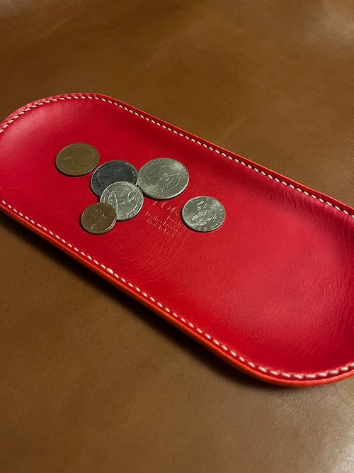 KLW Kyotani Leather Works LT-01-RED レザートレー Red（ヌメ革×ステンレス芯）LeatherTray