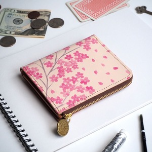 L zipper wallet (Sakura)