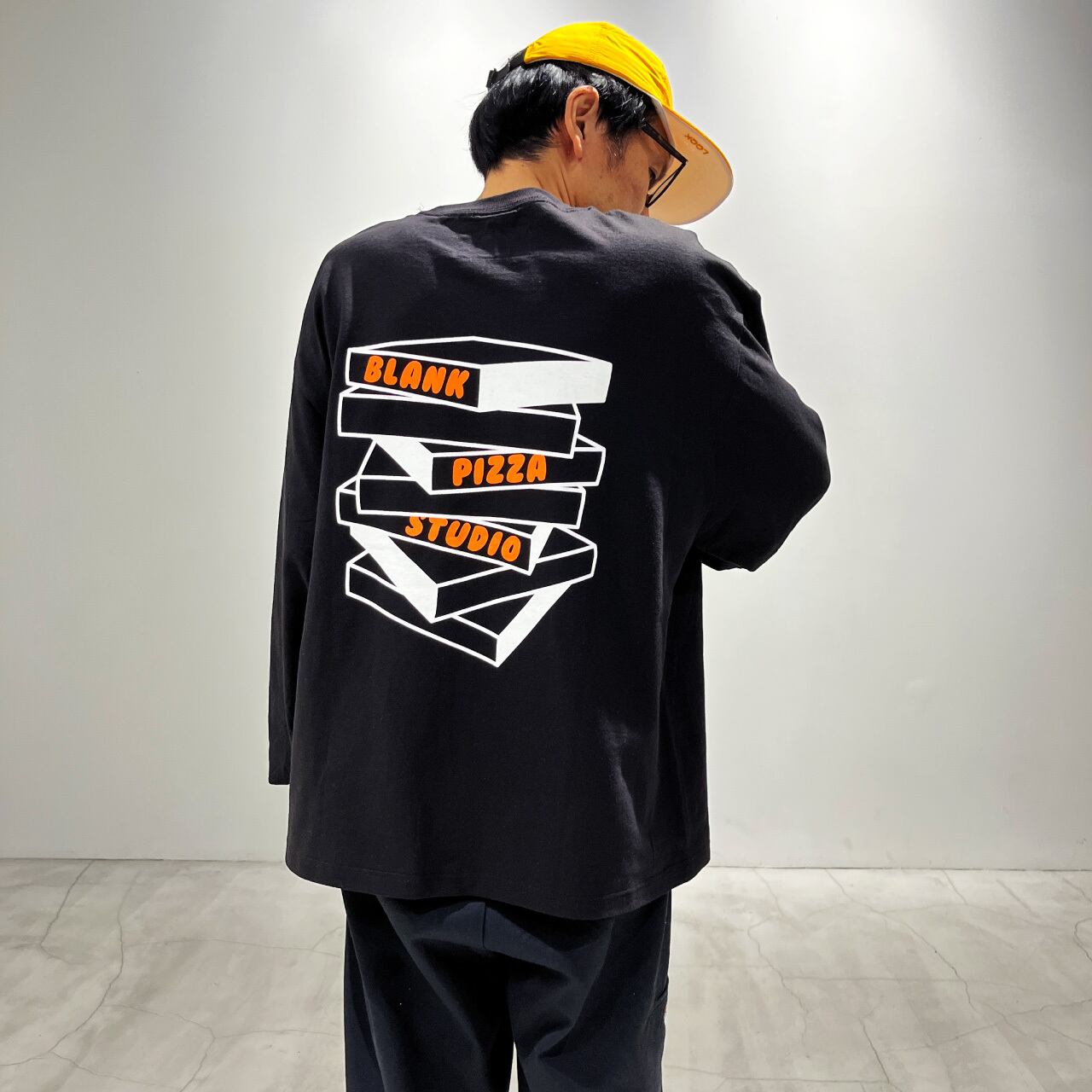 LOGO L/S TEE (WHITE、BLACK) | blank pizza studio