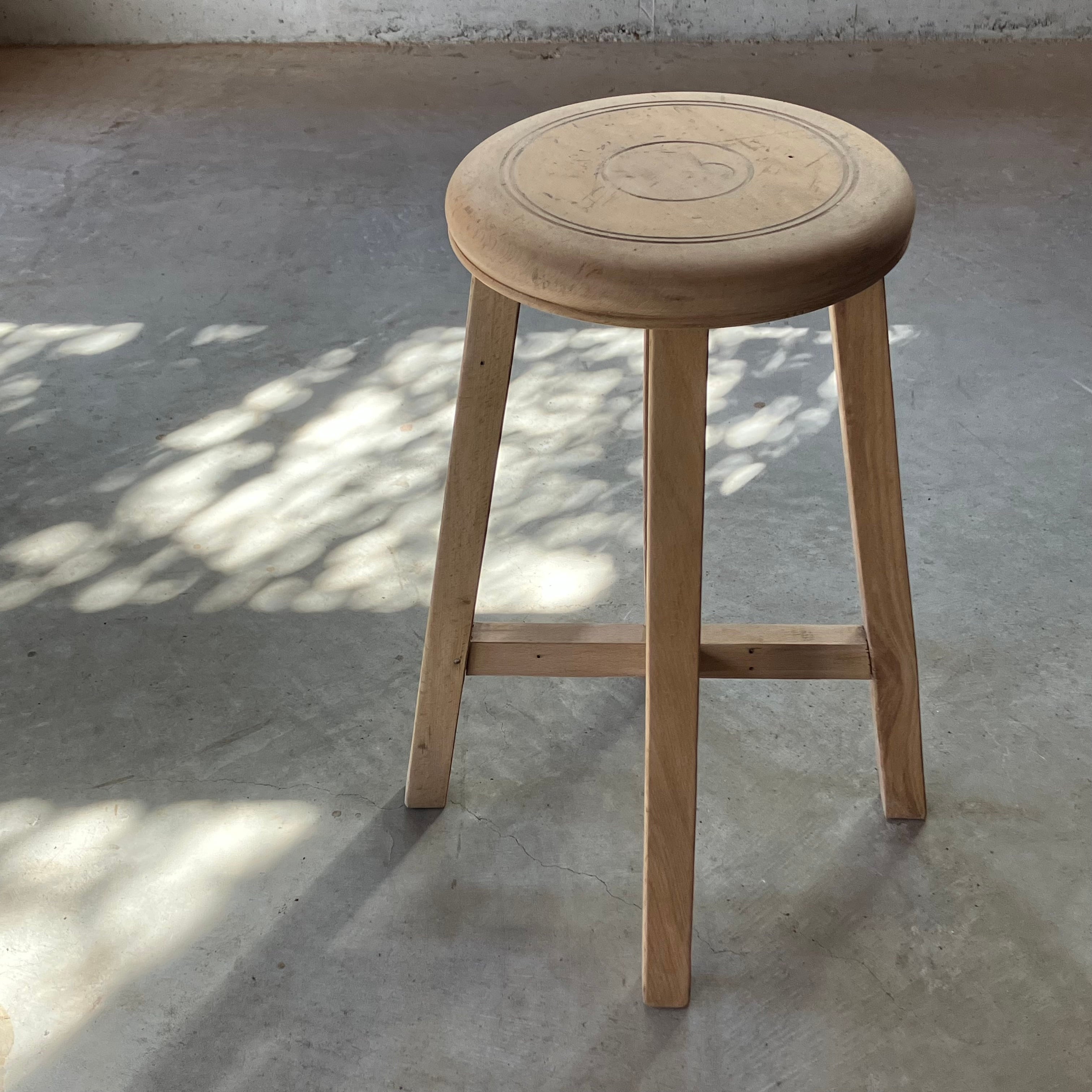 な*し様 美術室 デッサン丸椅子 木製 無垢 カウンターチェア ビンテージ 図工 ぼん家具 木製カウンターチェア おしゃれ インテリア ダイニング