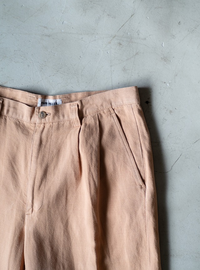 "PARK MILLER" 1990s Linen cotton 2tuck trousers