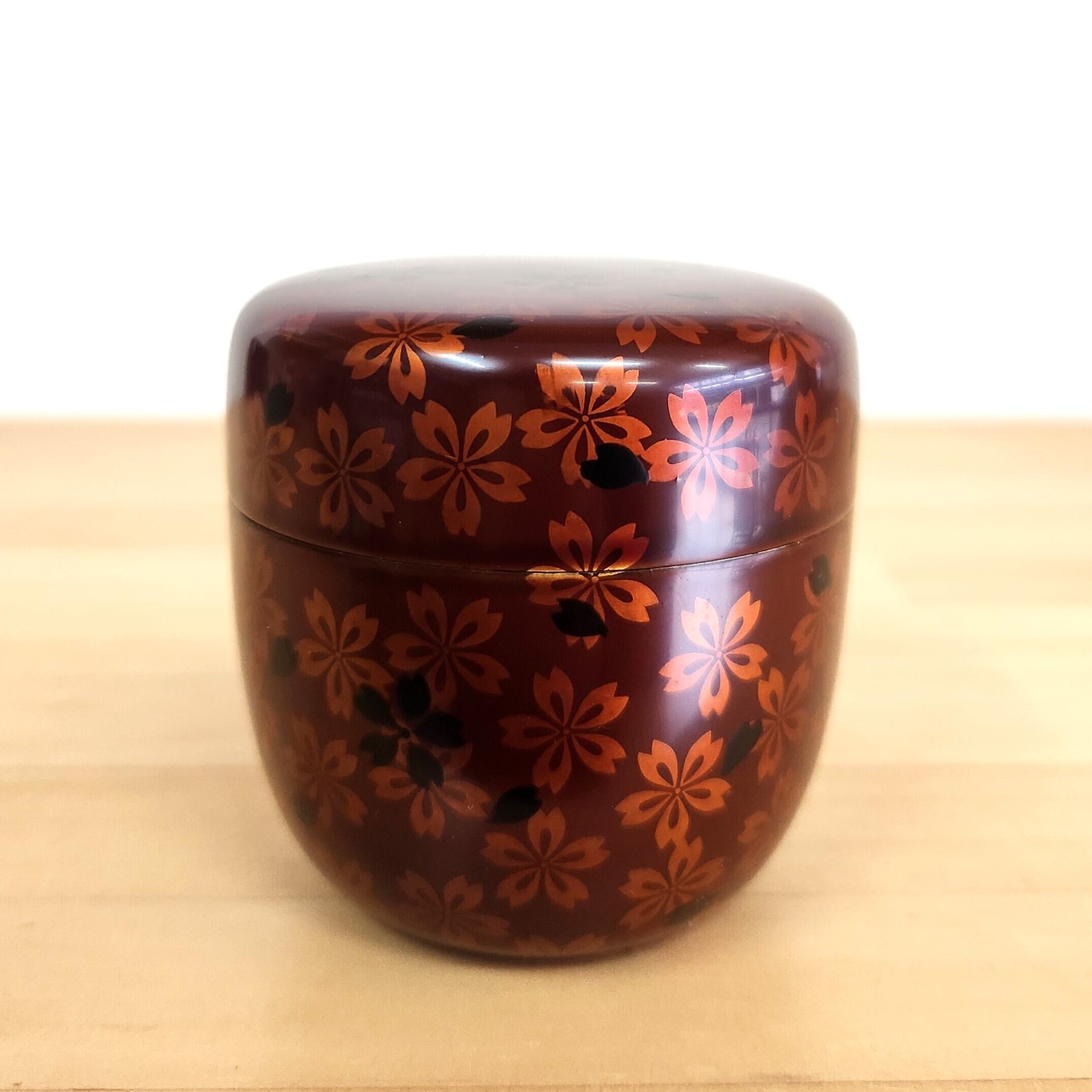 根来塗 銀杏平棗 中村湖彩作 やすかっ 