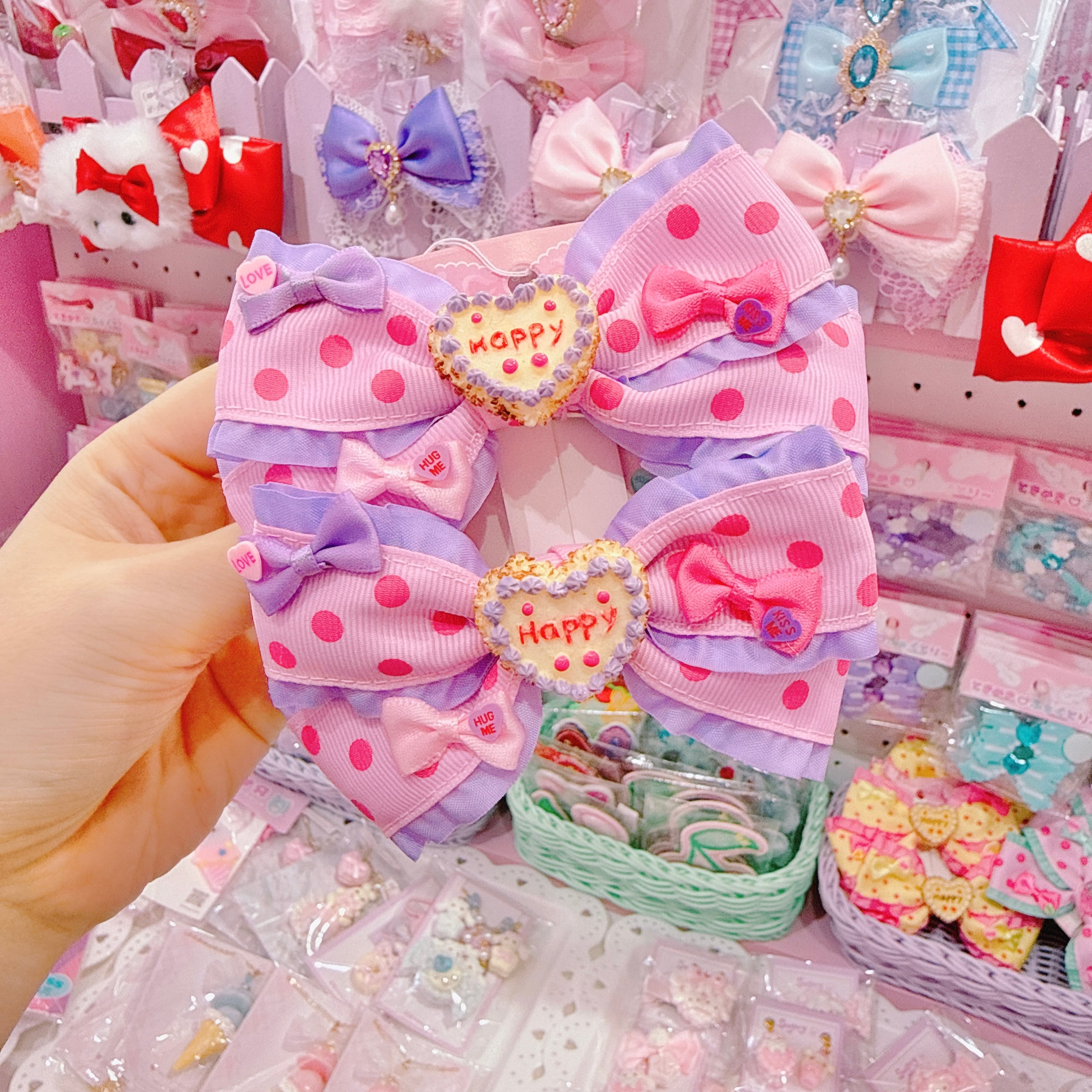 【J2】14-3ツインリボンヘアクリップ