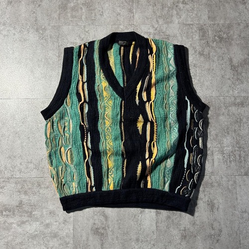 00s COOGI 3Dニット ベスト M カシミア100%