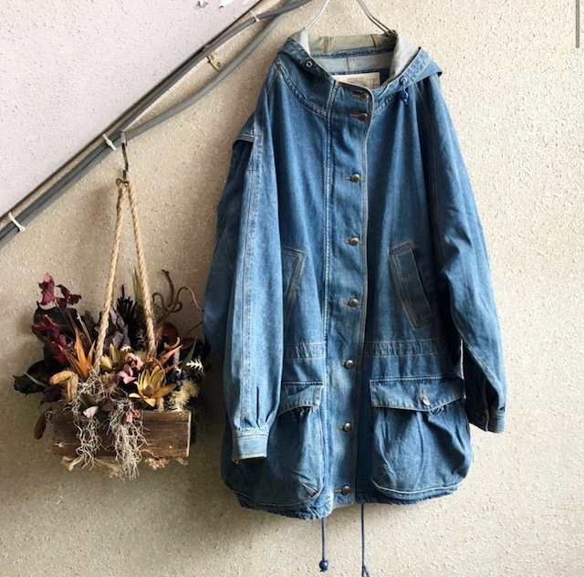 vintage denim coat﻿