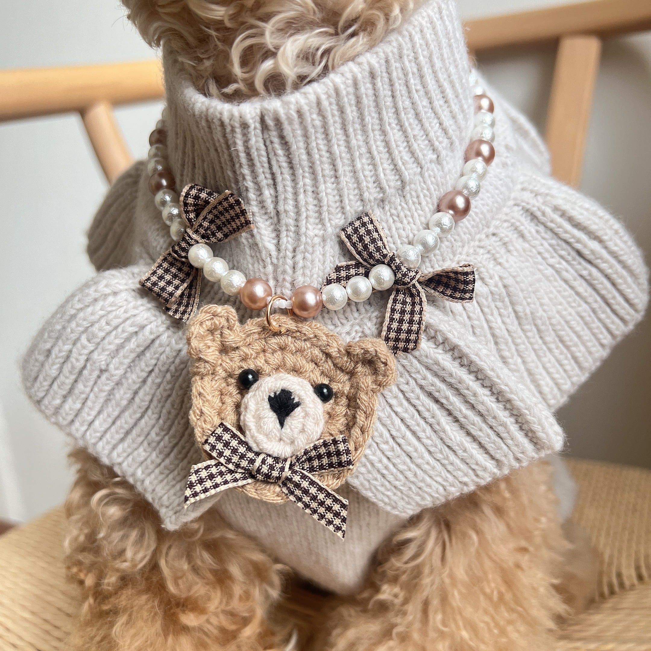 淡色くまさんネックレス