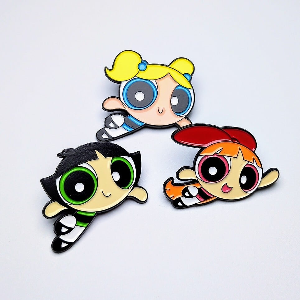 送料無料！ ★ピンズ PINS★ピンバッジ 【 The Powerpuff Girls ( パワーパフガールズ ) 】バブルス〚アメリカン雑貨 アメトイ〛