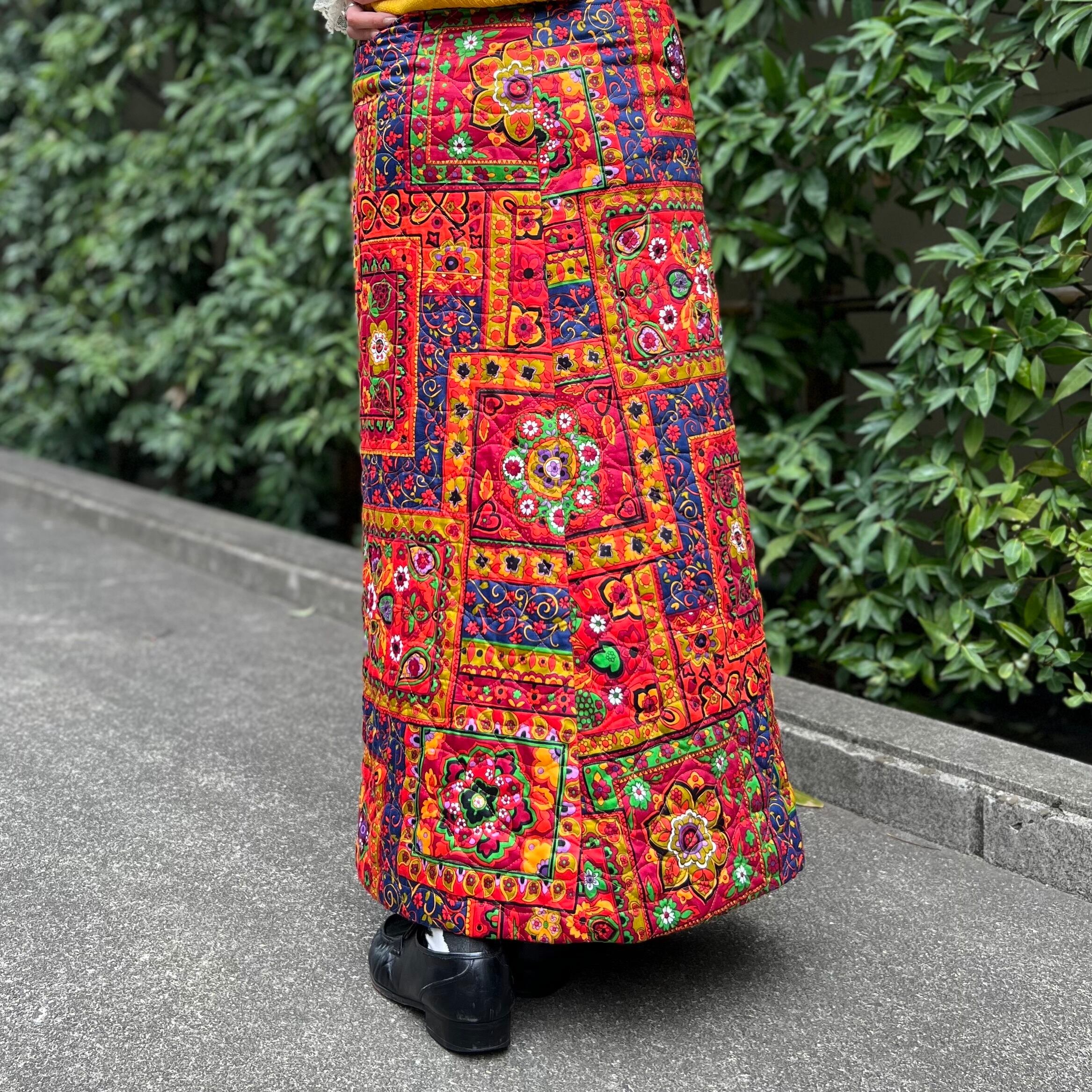 70年代 size :S程度 Specially Hand Made ロング スカート Aライン 