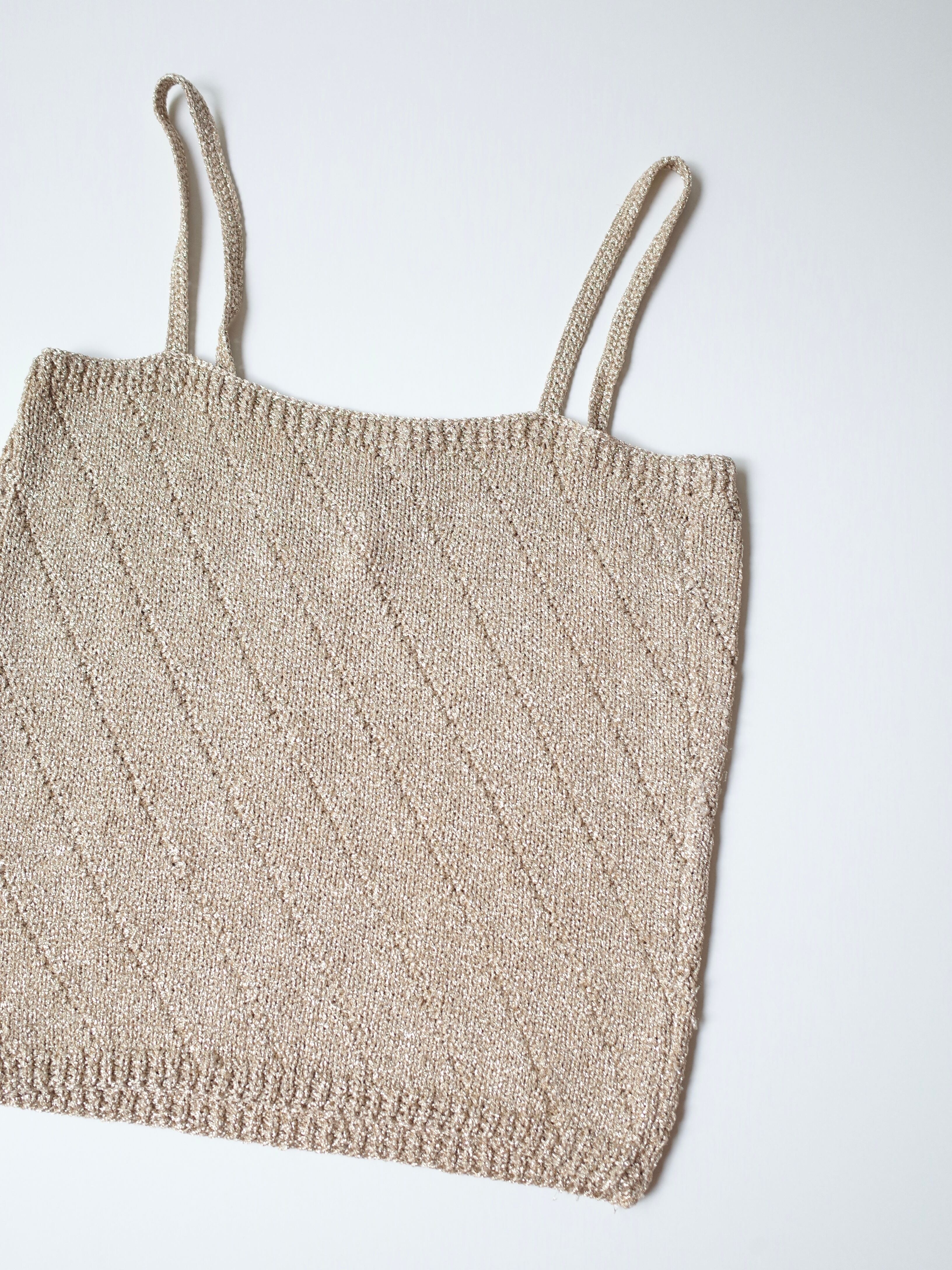 Glitter knit camisole "gold"