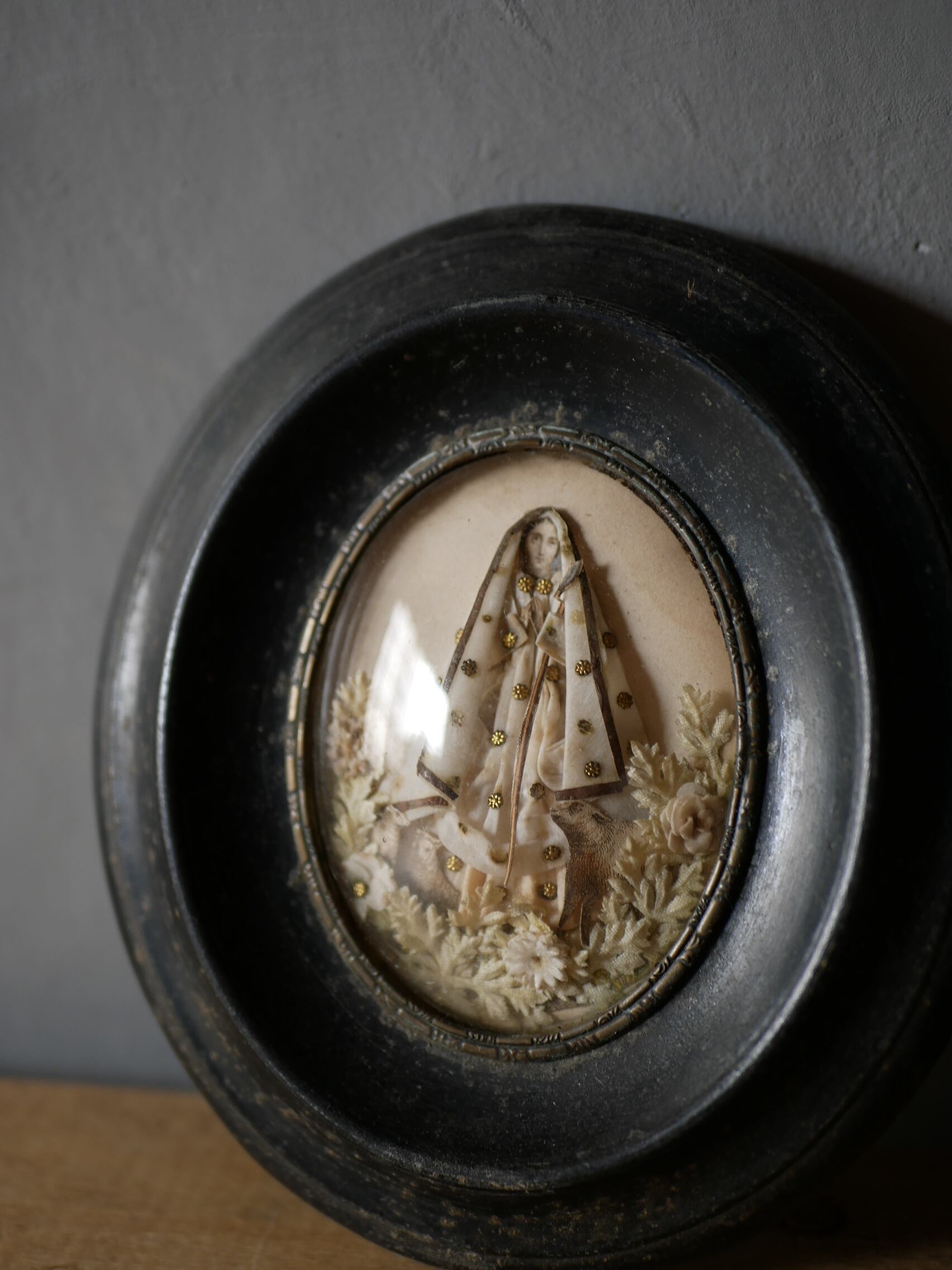 聖母マリア 壁飾り クロモス フランスアンティーク アンティークのある生活