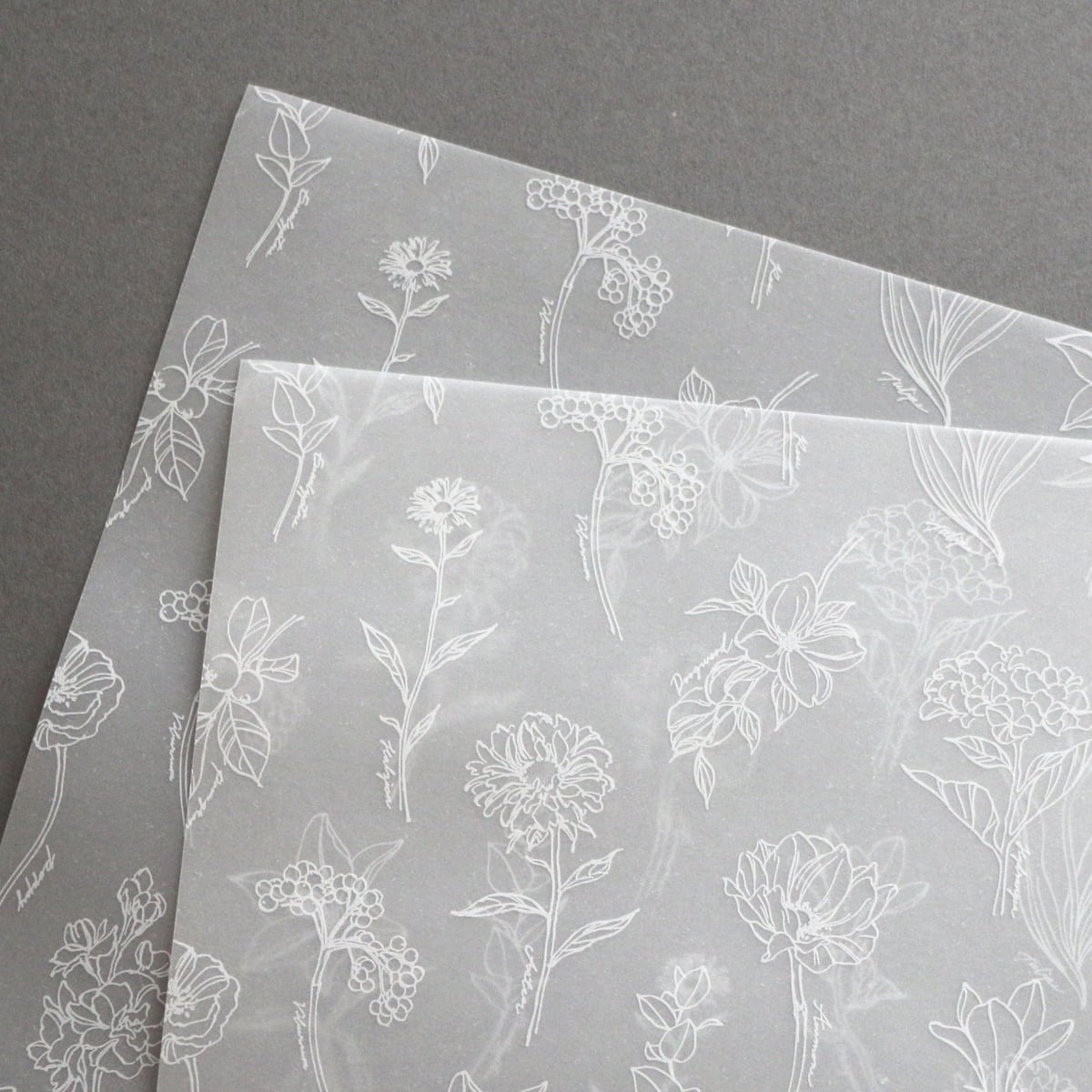 ボタニカル<ホワイト>のトレーシングペーパー