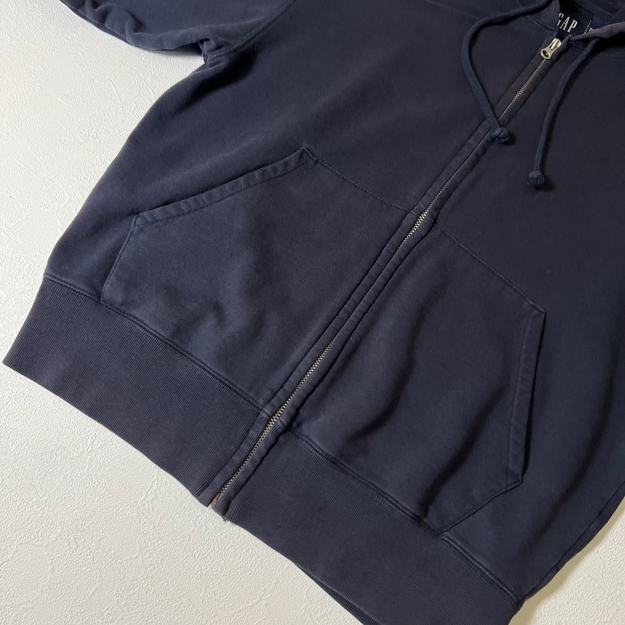 90s OLD GAP ジップパーカー 鬼フェード usa パーカー ナス紺 90s OLD GAP フェード ジップ フーディー パーカー オールド