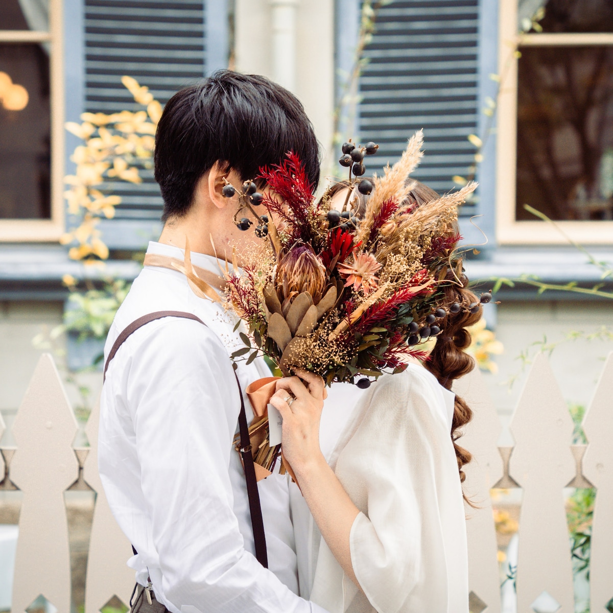 【特別価格】ソラフラワーのウェディングブーケ＆ブートニア ドライフラワー 結婚式 特別価格】ソラフラワーのウェディングブーケ＆ブートニア ドライ