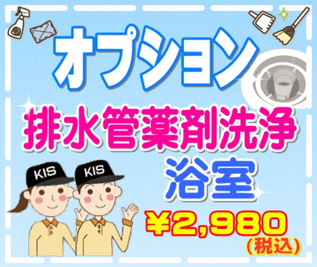 【オプション】排水管薬剤洗浄（浴室：１箇所）（出張施工）