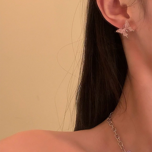 Heytao春の雰囲気漂う蝶のネックレス&イヤリング