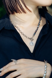 『深海の静寂』coin pearl necklace ※8月限定color