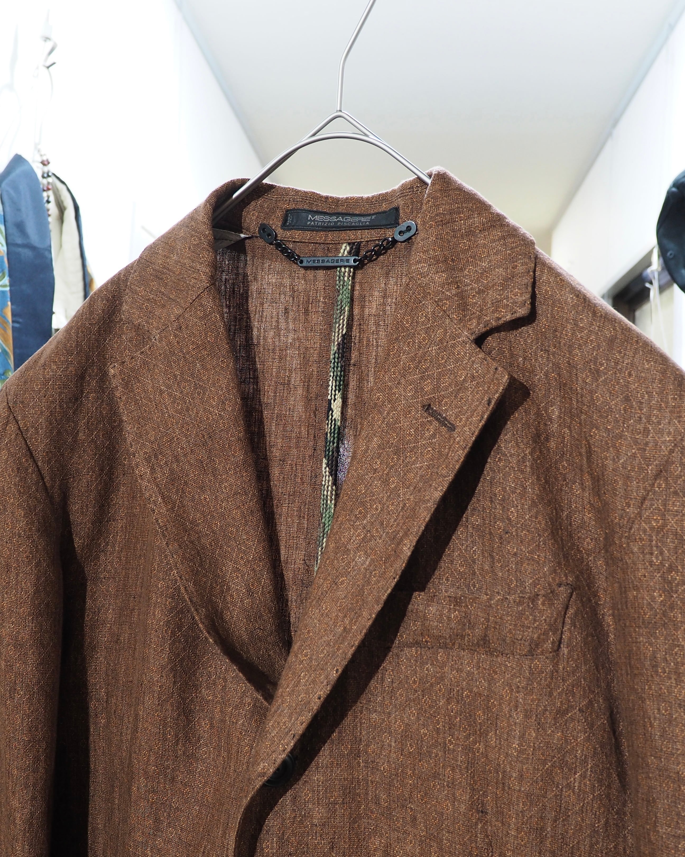 ” MESSAGERIE ” Pure Lino Linen 3B Tailored jacket (Made in Italy)