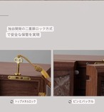 ジュエリーボックス 木製 コンパクト 宝石箱 アクセサリーケース 収納ボックス 鍵付き 二重ロック アンティーク調 彫刻 高級 天然木 プレゼント ギフト 母の日 誕生日 レディース 持ち運び可能