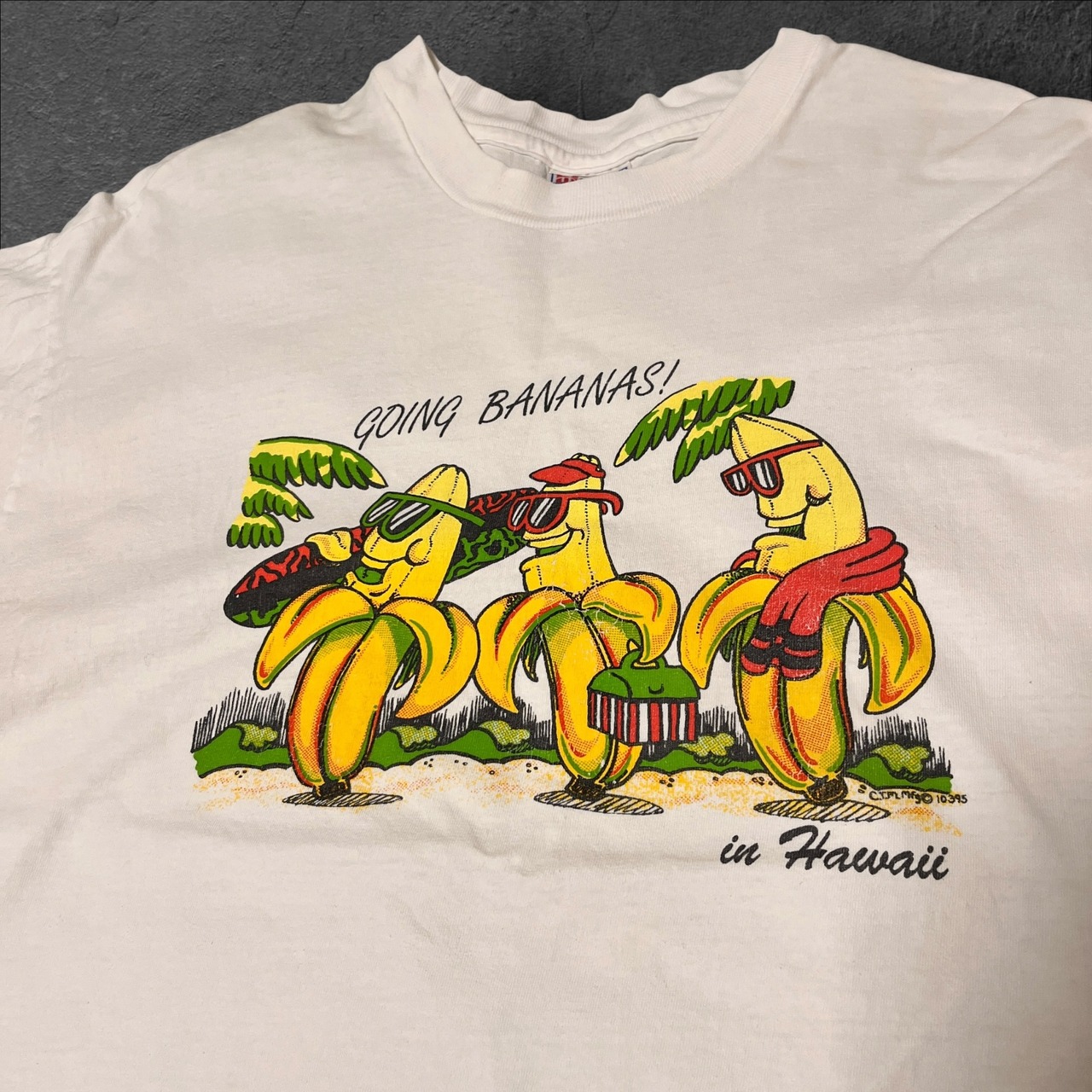 90s Hanes BEEFY-T Hawaii Banana "Going Bananas!" Graphic T-Shirt