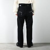 KUON / Sashiko Mended Black Denim Trousers