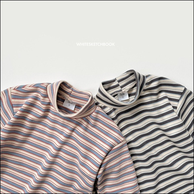 【即納】WSB border turtle neck tee #16753